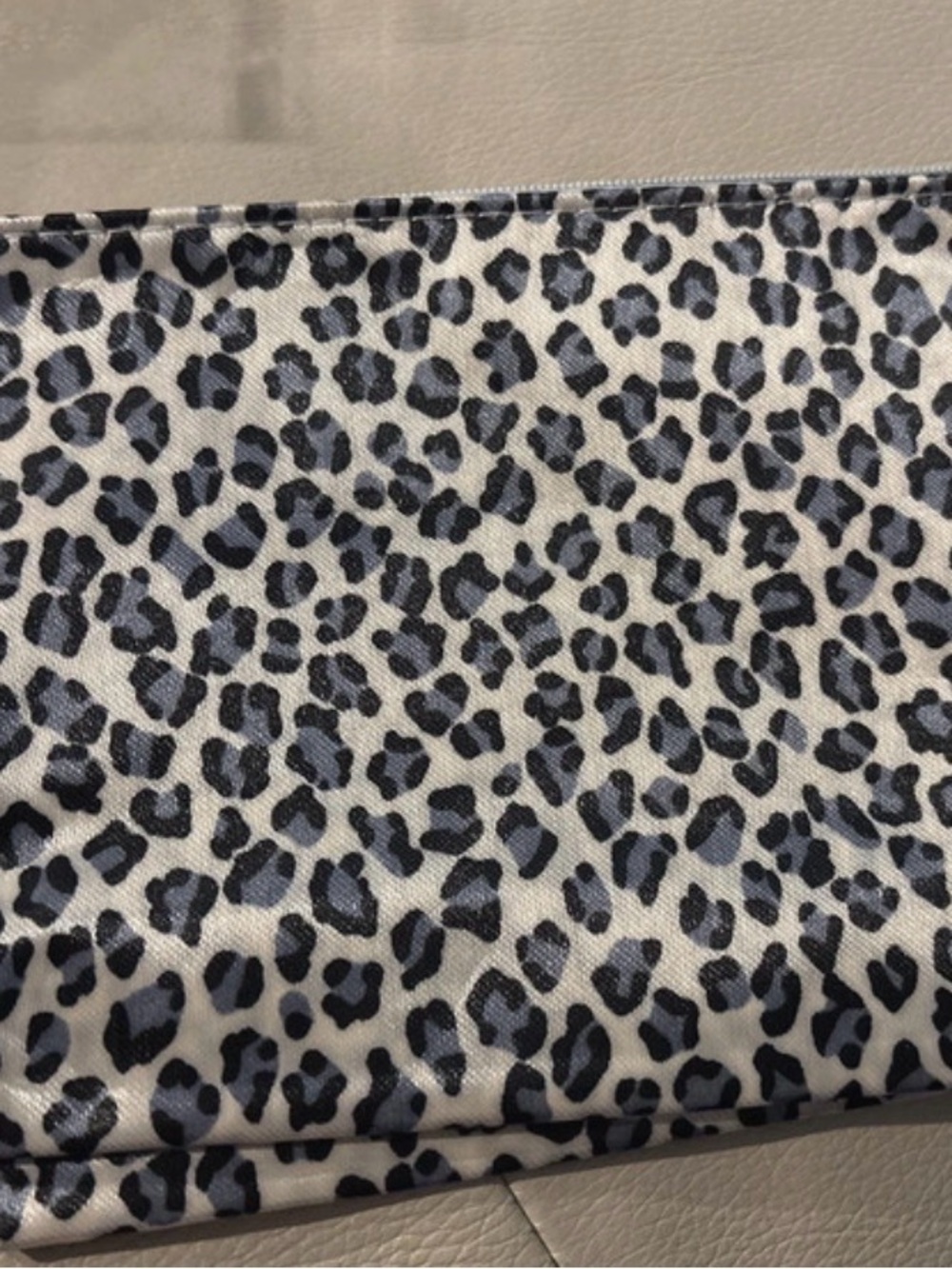New Leopard Print Cosmetic Bag - Black & White
